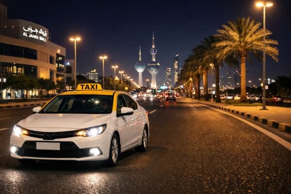 تاكسي حديث في شارع بالجهراء